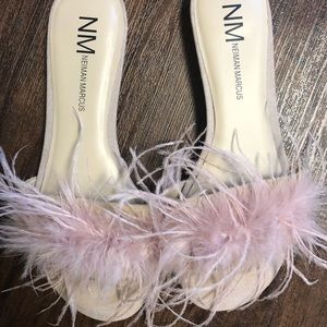 Neiman Marcus feather sandals